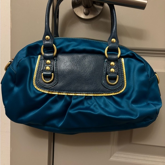Coach Blue Handbag with Gold Accents - Picture 3 of 5